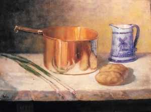 Copper Pot and Spring Onions